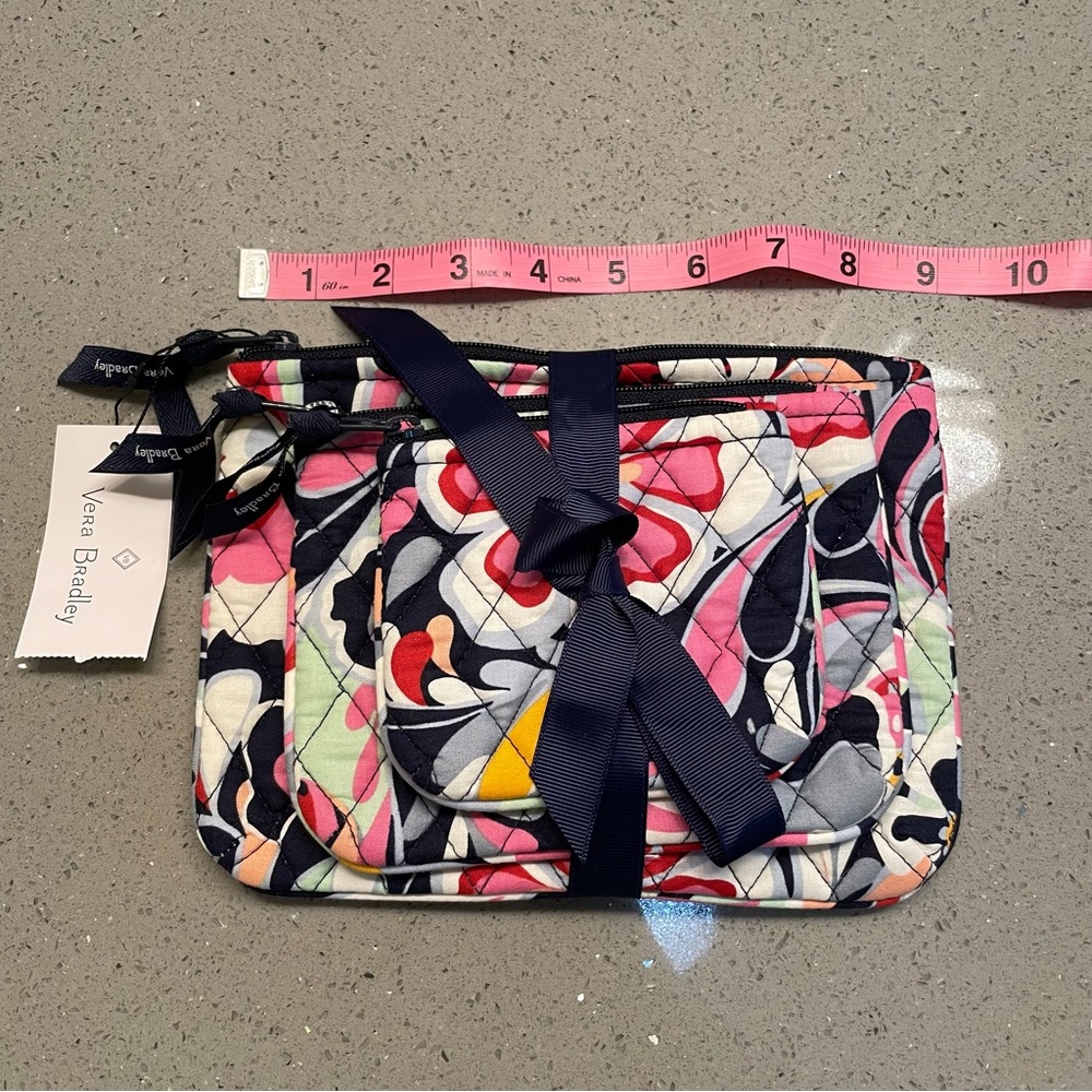 Vera Bradley NWT Cosmetic Trio Make-Up Bags Mod Paisley